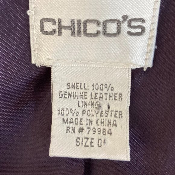 Chico's Ostrich Leather Jacket- size 4 (Chico's -0-) - Picture 9 of 12